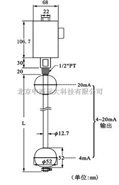 磁致伸缩液位计 型号:KZXH-HFT1800	 库号：M403423
