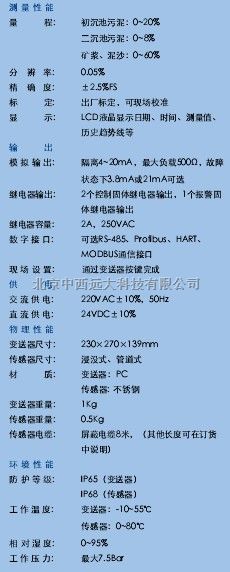  在线超声波污泥浓度计(浸没式安装）