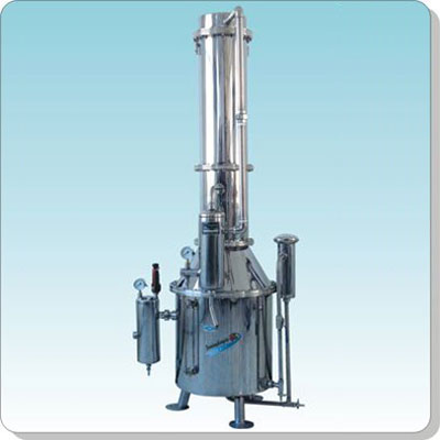 不锈钢塔式蒸汽重蒸馏水器