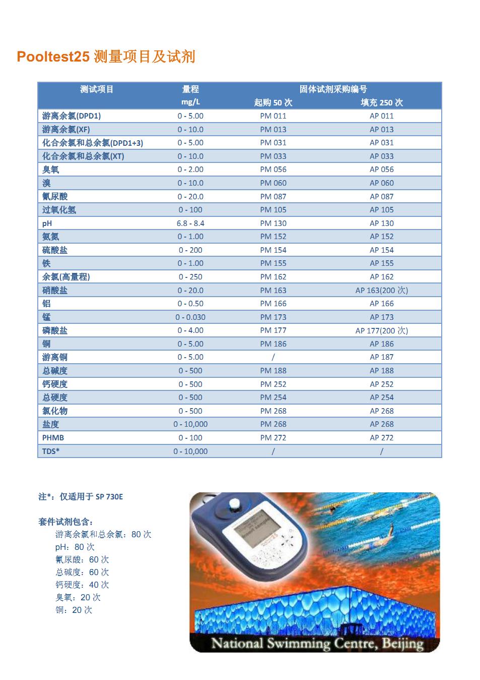 百灵达-泳池多参数水质分析仪/Pooltest25检测套件