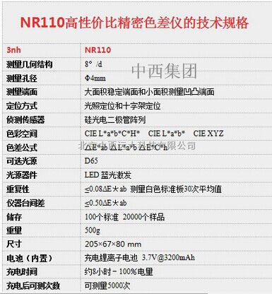 /色差计 型号:ZT31-NR110