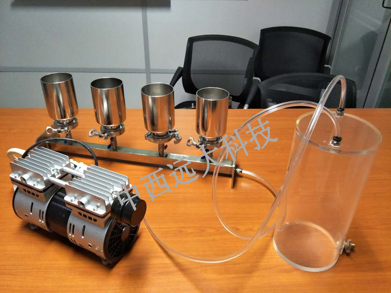 北京现货-四联全不锈钢溶液过滤器/实验室过滤器/薄膜过滤器/不锈钢过滤器（普通型，带进口泵和集液瓶）型号:BGL-4