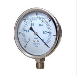 4径向不锈钢壳耐振真空压力表