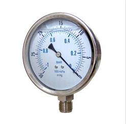 4径向不锈钢壳耐振真空压力表